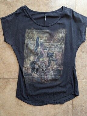 Dark Blue T-shirt With City Print